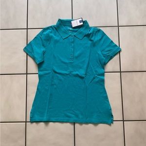 Croft & Barrow teal pique polo shirt